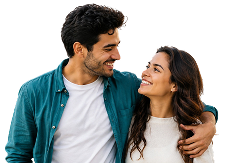 Pareja sonriendo como parte de la comunidad MoMentum SÍ